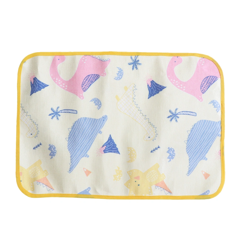 Cartoon Dinosaur Printed Pet Pee Pad Double-sided Waterproof Dog Cat Mat Reusable Super Absorbent Puppy Training Pad Floor Mat (Yellow, L)