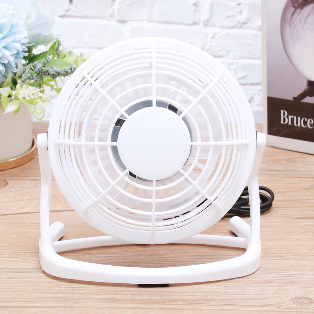 Ultra-silent Small Desk Fan Small Table Personal Portable Mini Fan Usb Powered Mini Fan (White)