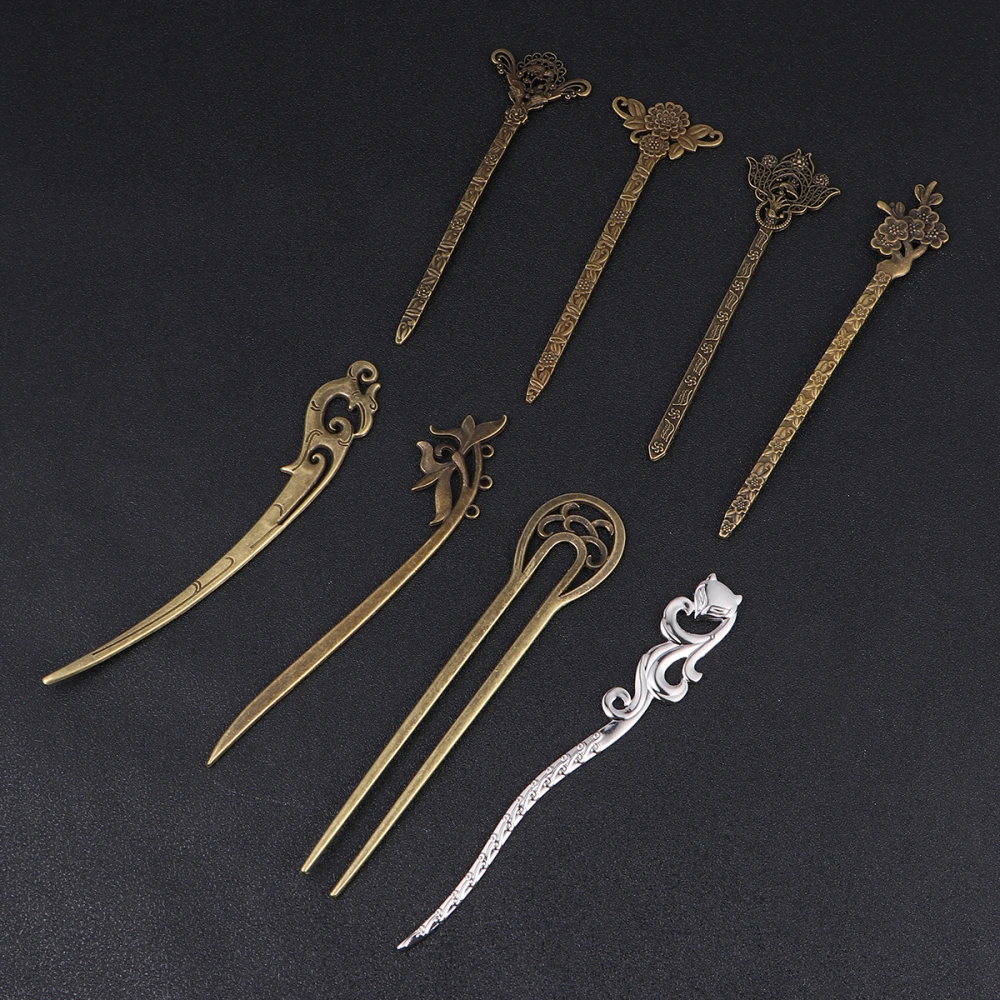 8pcs Chinese Style Hairpins Classical DIY Semi-Finished Hairpins Headwear Hairpins for Woman (A2 Style, B1 Style, C1 Style, D1 Style, E1 Style, G1 Style, H1 Style, I1 Style)