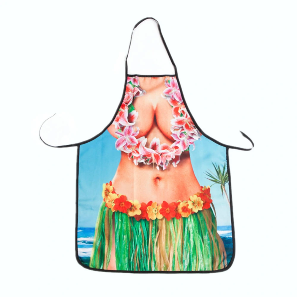 Novelty Cooking Kitchen Apron Sexy Hawaii Girl Printed Apron Cooking Grilling BBQ Apron