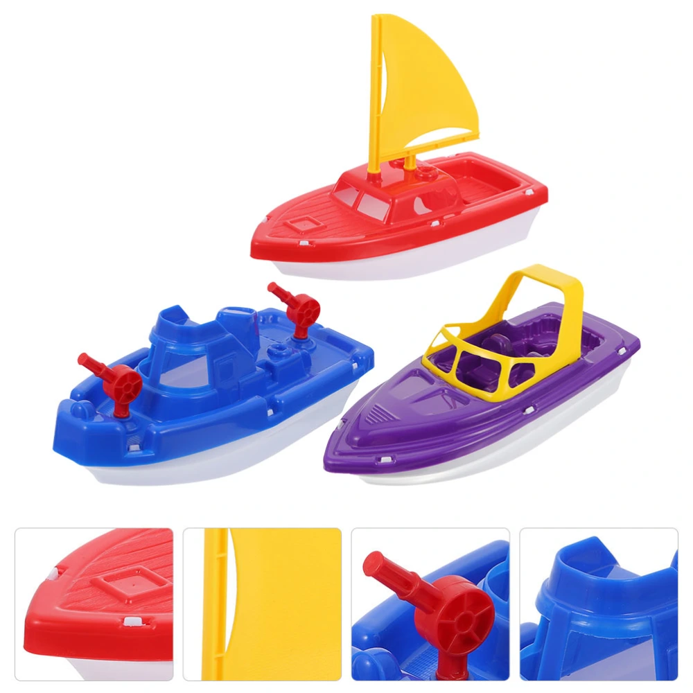 3pcs Plastic Speedboat Toys Funny Baby Shower Toys Outdoor Sand Beach Toys