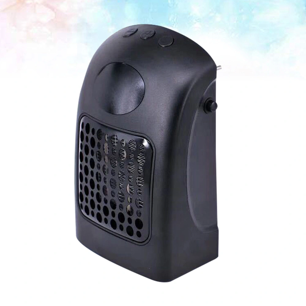 1Pc 900W Universal Mini Electric Heater Warm Air Blower Household Wall Fan Heater with UK Plug (Black)