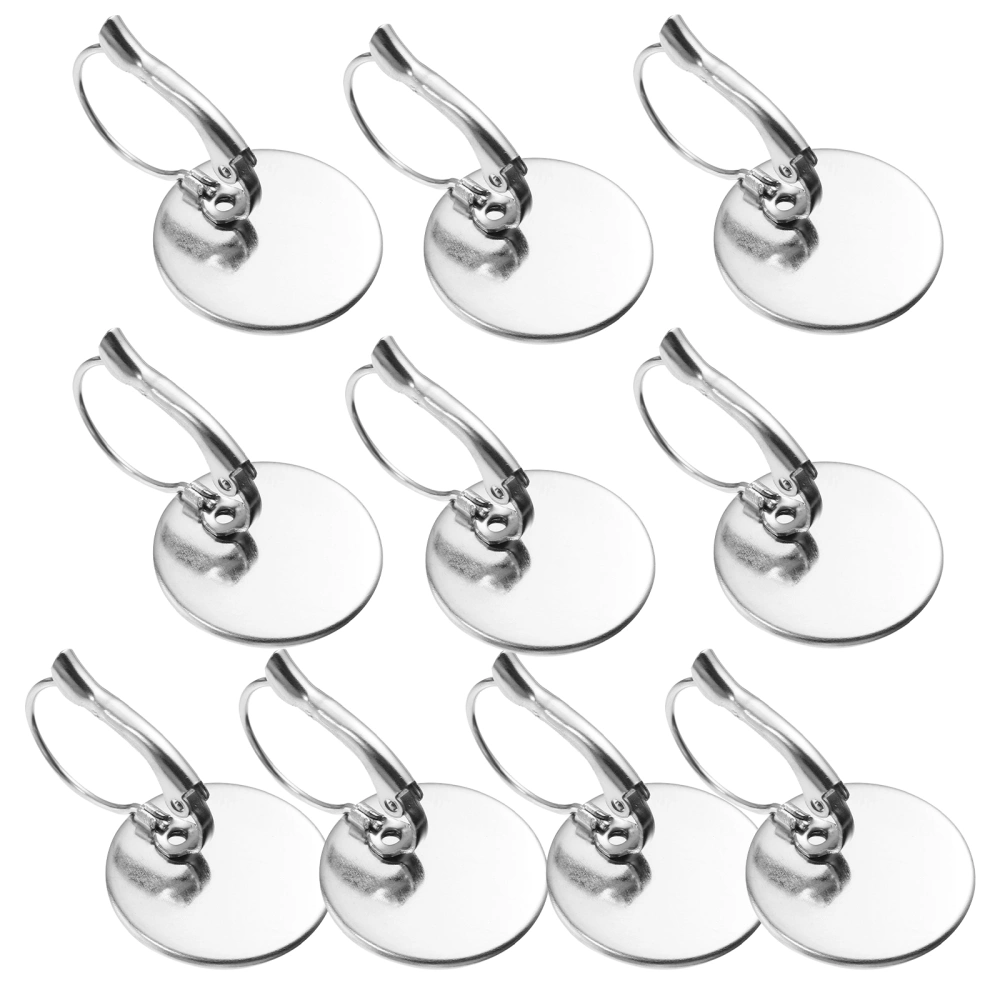 10pcs Stainless Steel Ear Hook Tray Gemstone Base for DIY Jewelry Findings