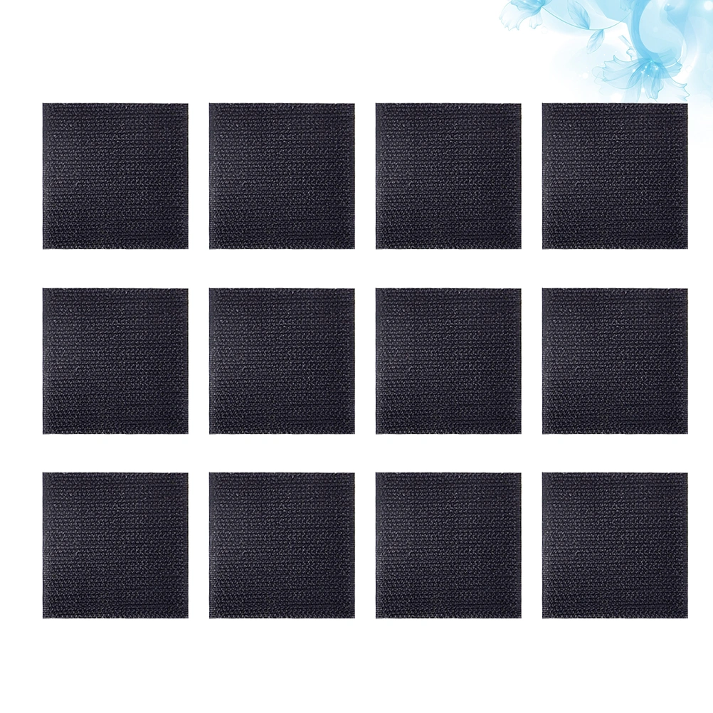 12 Set Carpet Anti-slip Patch Hook and Loop Pads Non-slip Carpet Gripper for Corners and Edges (Square)