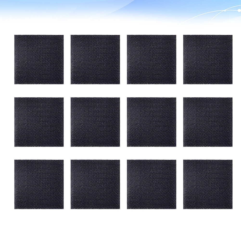 12 Set Carpet Anti-slip Patch Hook and Loop Pads Non-slip Carpet Gripper for Corners and Edges (Square)