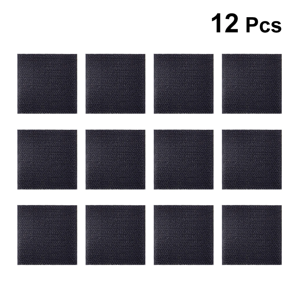 12 Set Carpet Anti-slip Patch Hook and Loop Pads Non-slip Carpet Gripper for Corners and Edges (Square)