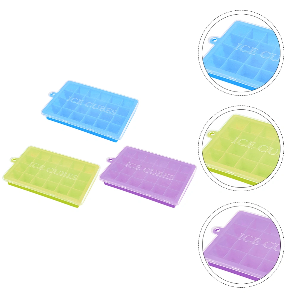 3pcs Frozen Ice Cube Mold 24-grid Ice Mold Ice Box Ice Making Mold with Lid