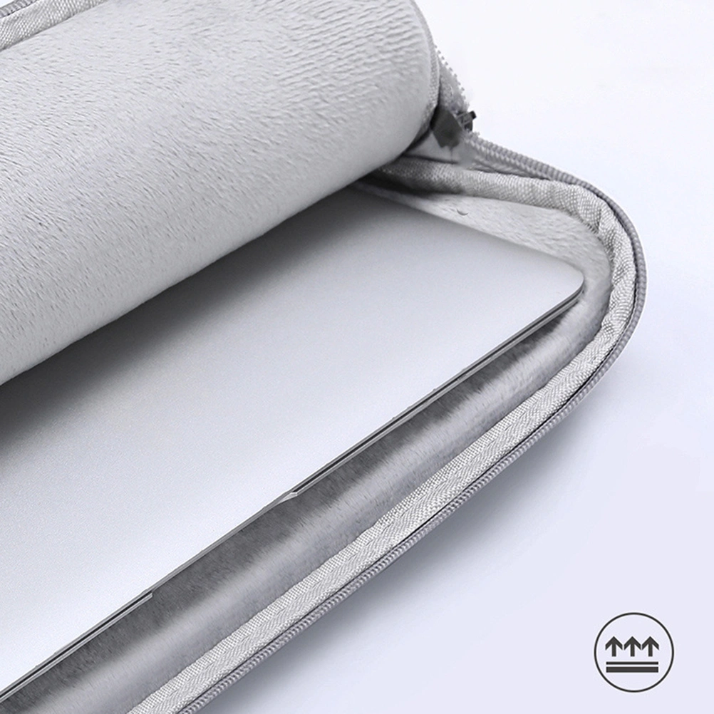 15 Inches Laptop Storage Bag Portable Computer Tote Bag Simple Briefcase for Outdoor Travel Home (Grey)