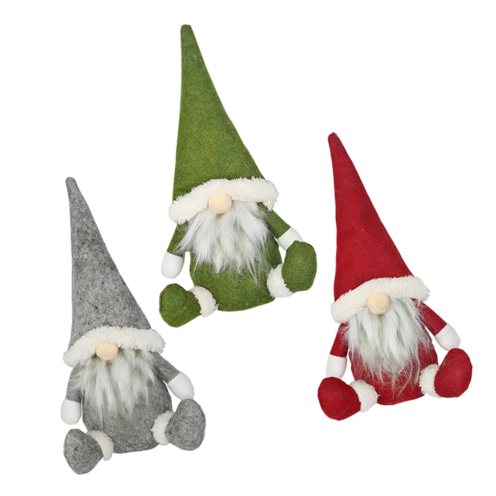 3 Pcs Christmas Gnome Plush Decorations Santa Elf Ornaments Christmas Decor