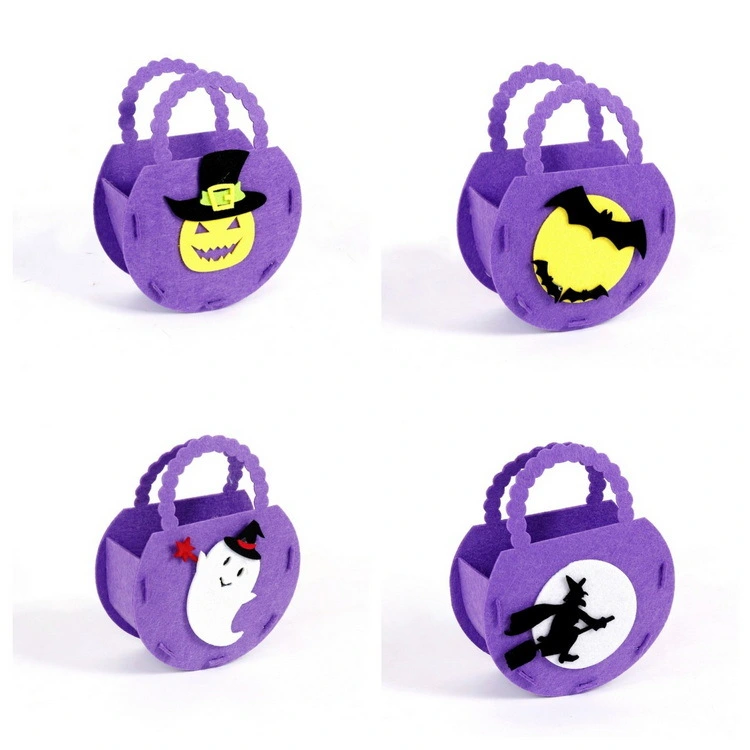 4pcs Halloween Party Candy Handbags Handle Candy Pouches Cartoon Candy Bags