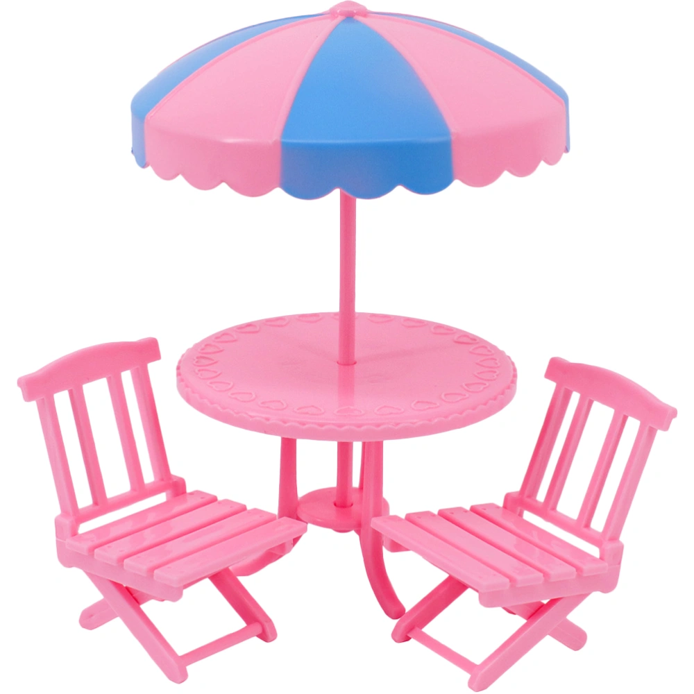 1 Set Miniature Beach Chair Beach Table Umbrella Mini House Micro Beach Scene Decor