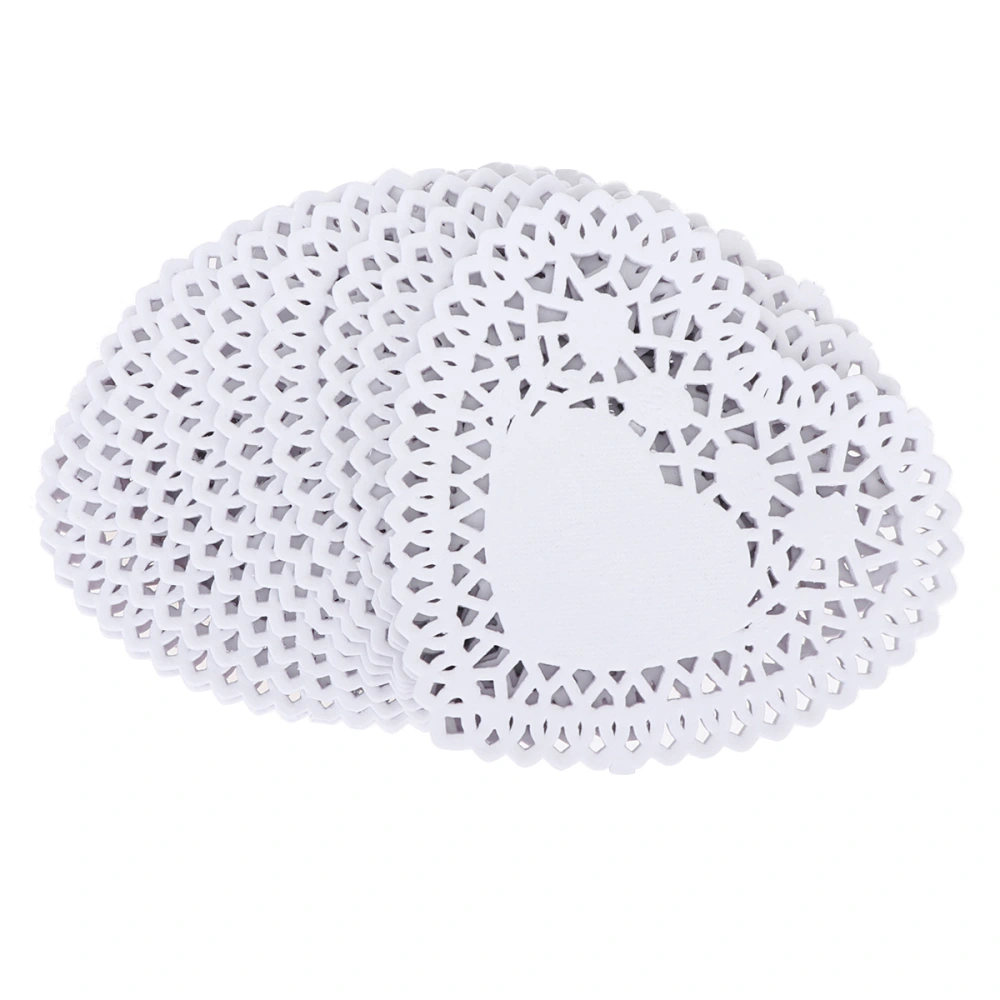 250Pcs 4Inches Heart Shaped Cake Boards Sturdy Round Cake Circle Base Tray Dessert Board for Birthday Wedding (White)