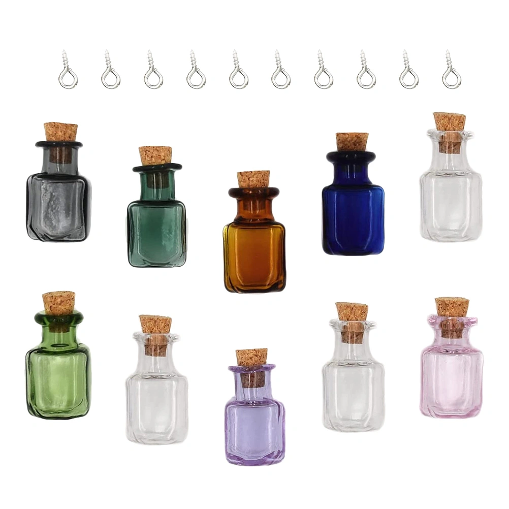 10pcs Small Glass Bottles Mini Glass Jars with Cork Stoppers for DIY Art Crafts