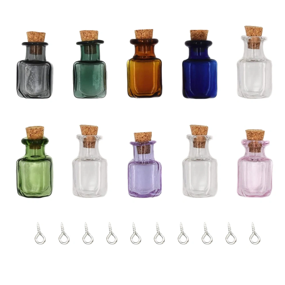 10pcs Small Glass Bottles Mini Glass Jars with Cork Stoppers for DIY Art Crafts