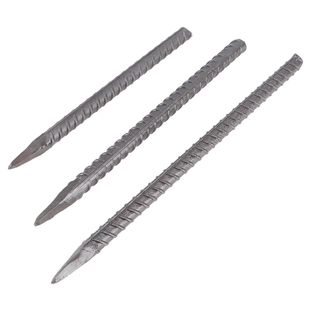 3pcs Thread Cement Chisels Stone Carving Tools Masonry Chisels (Pointed)