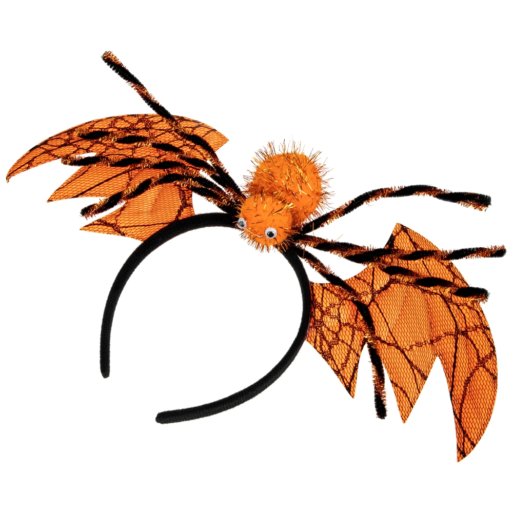 Halloween Spider Headband with Bat Wing Halloween Party Supplies Spider Hairband