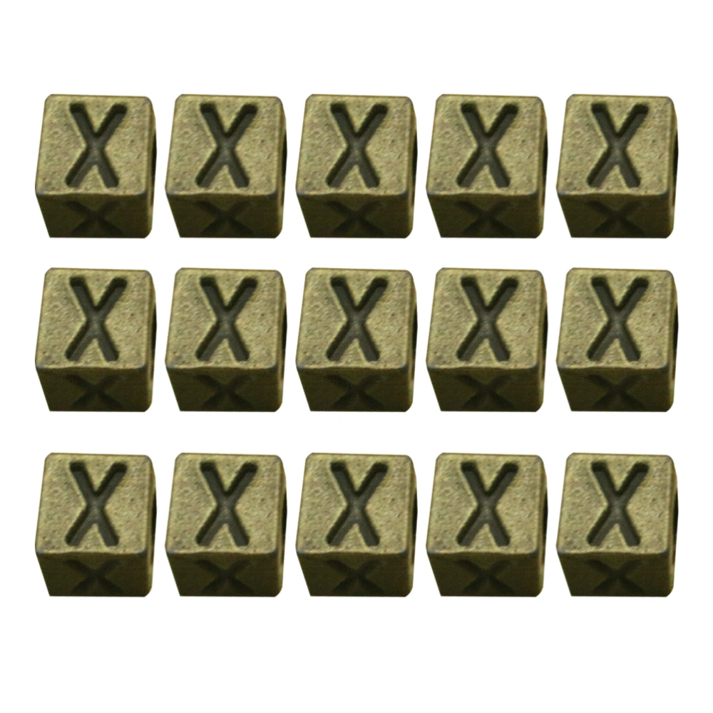 100PCS Square Alloy Spacer Beads Pendants Charms for Jewelry Making Art Craft DIY (Ancient Cyan, X)