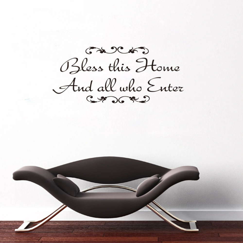 Bless This Home And All Who Enter Wall Stickers Wall Decals Vinyl Art