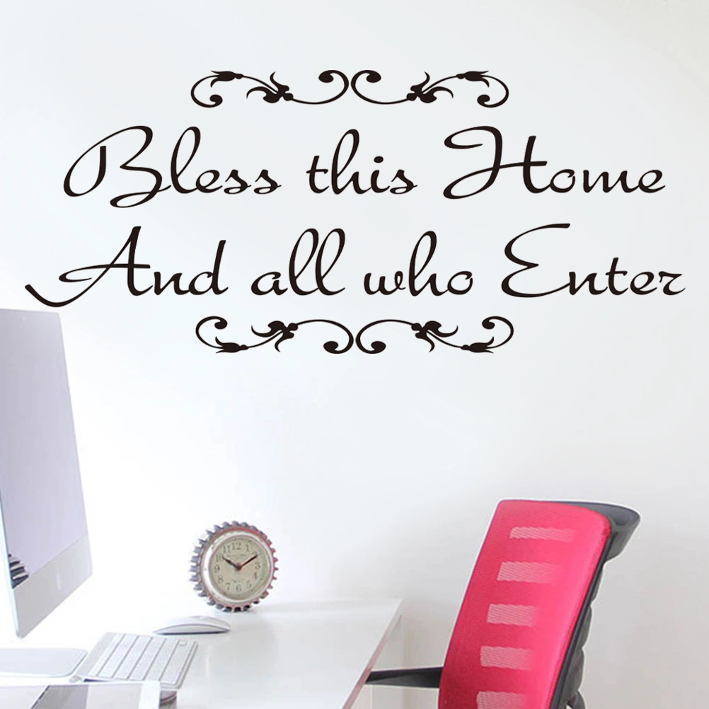 Bless This Home And All Who Enter Wall Stickers Wall Decals Vinyl Art
