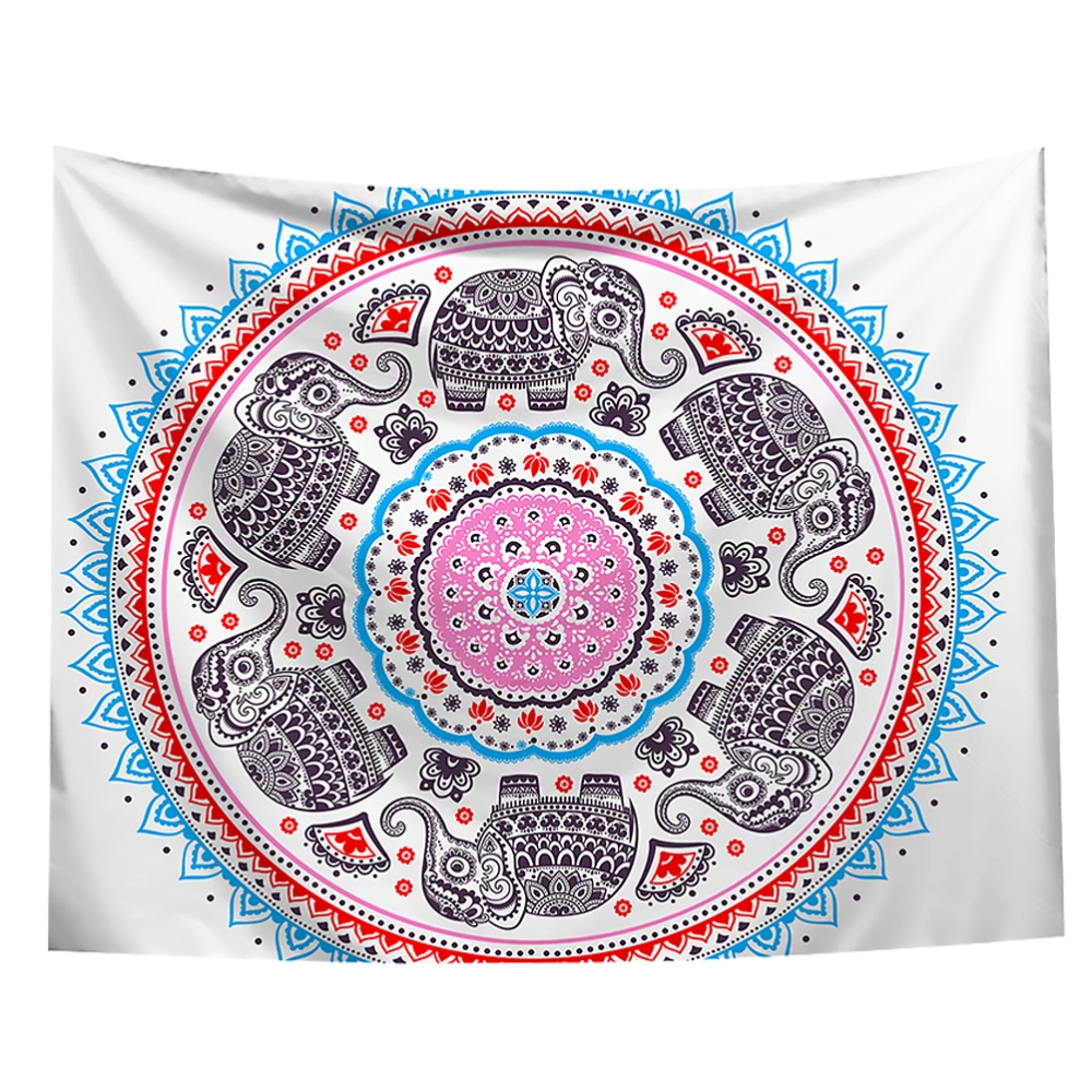 1pc Decorative Printed Tapestry Printed Wall Carpet Bath Towel Wall Hanging Blanket for Home Bedroom (White)