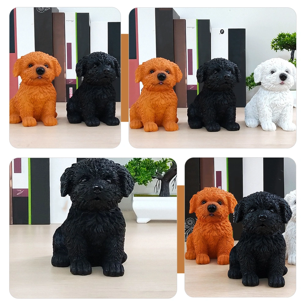 1pc Resin Dog Statue Ornament Dog Figurine Adornment Art Designed Decoration