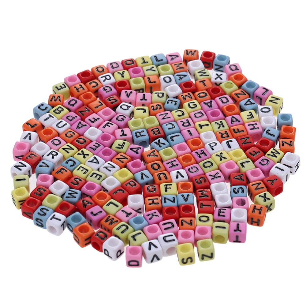 600pcs Alphabet Beads Kit Christmas Beads Square Letter Beads Craft Decorations