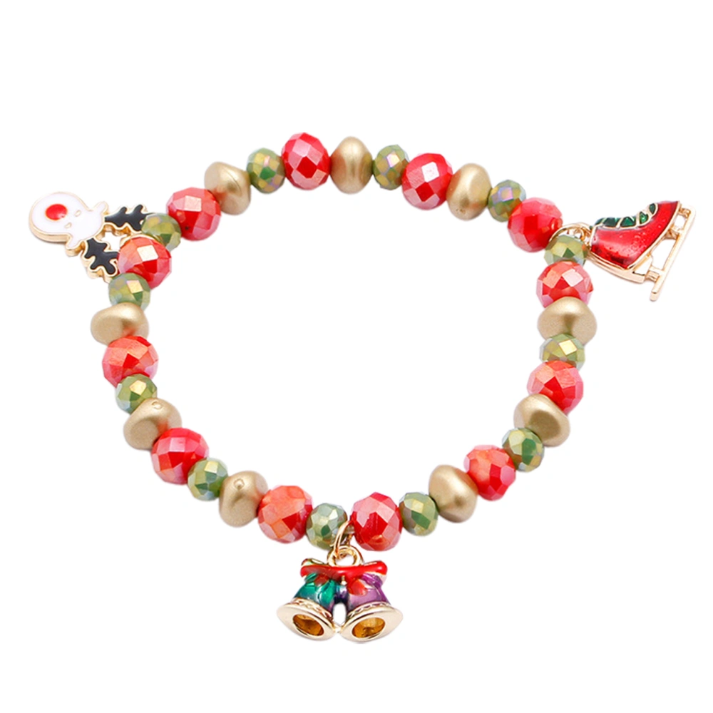 1PC Xmas Bracelet Alloy Beading Pendant Wrist Chain Bracelet for Girls Children (Boot Bell Elk)