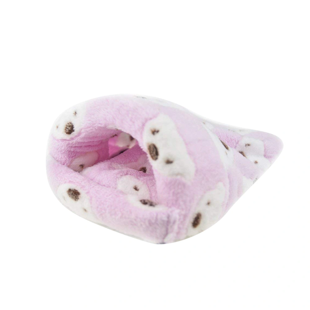 Rat Hamster House Bed Winter Warm Fleece Small Pet Squirrel Hedgehog Chinchilla Rabbit Guinea Pig Bed House Cage Nest Hamster Accessories - Size Middle (Pink)