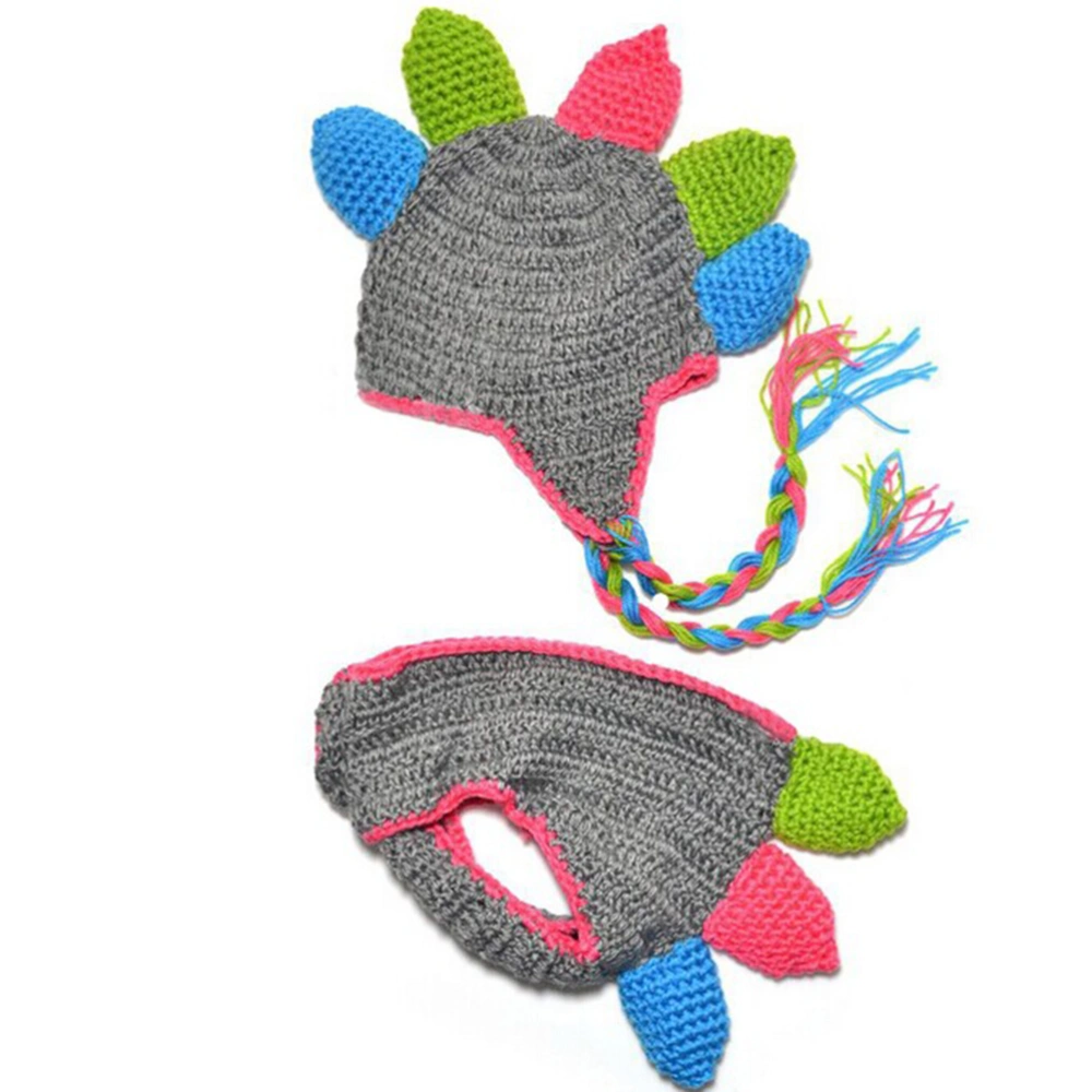 Dinosaur Style Baby Infant Newborn Handmade Crochet Beanie Hat Clothes Baby Photograph Props