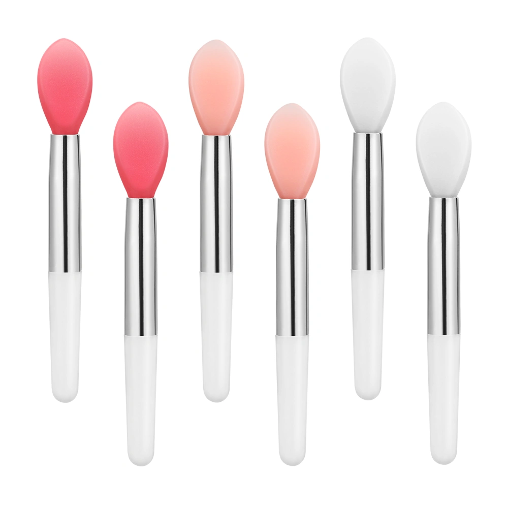 Lurrose 6pcs Lip Brushes Silicone Single Head Lipstick Brushes Portable Easy to Use Lipstick Applicators