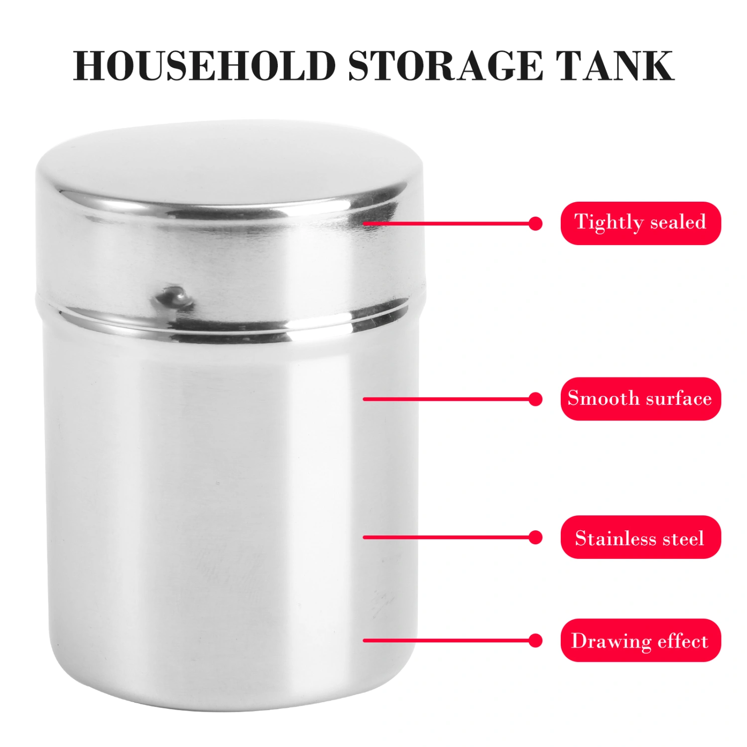 Stainless Steel Household Storage Can Storage Container for Home Restaurant
