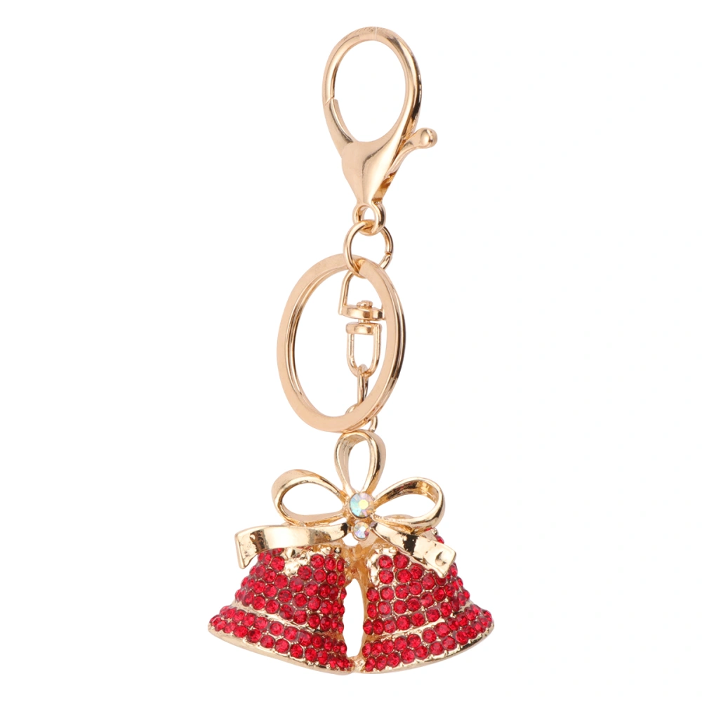 1Pc Christmas Keychain Pendant Jingle Bells Keychain Hanging Ornament (Red)