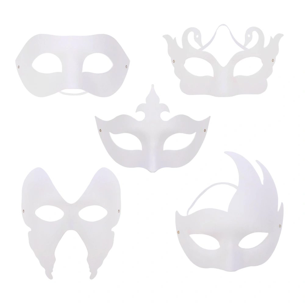 10pcs Party Masks DIY Craft Masks Cosplay Painted Decorative White Masks for Costume Fancy Dress Party (Zorro 2pcs + 2pcs + Three Tips 2pcs + Crown 2pcs + Swan 2pcs)