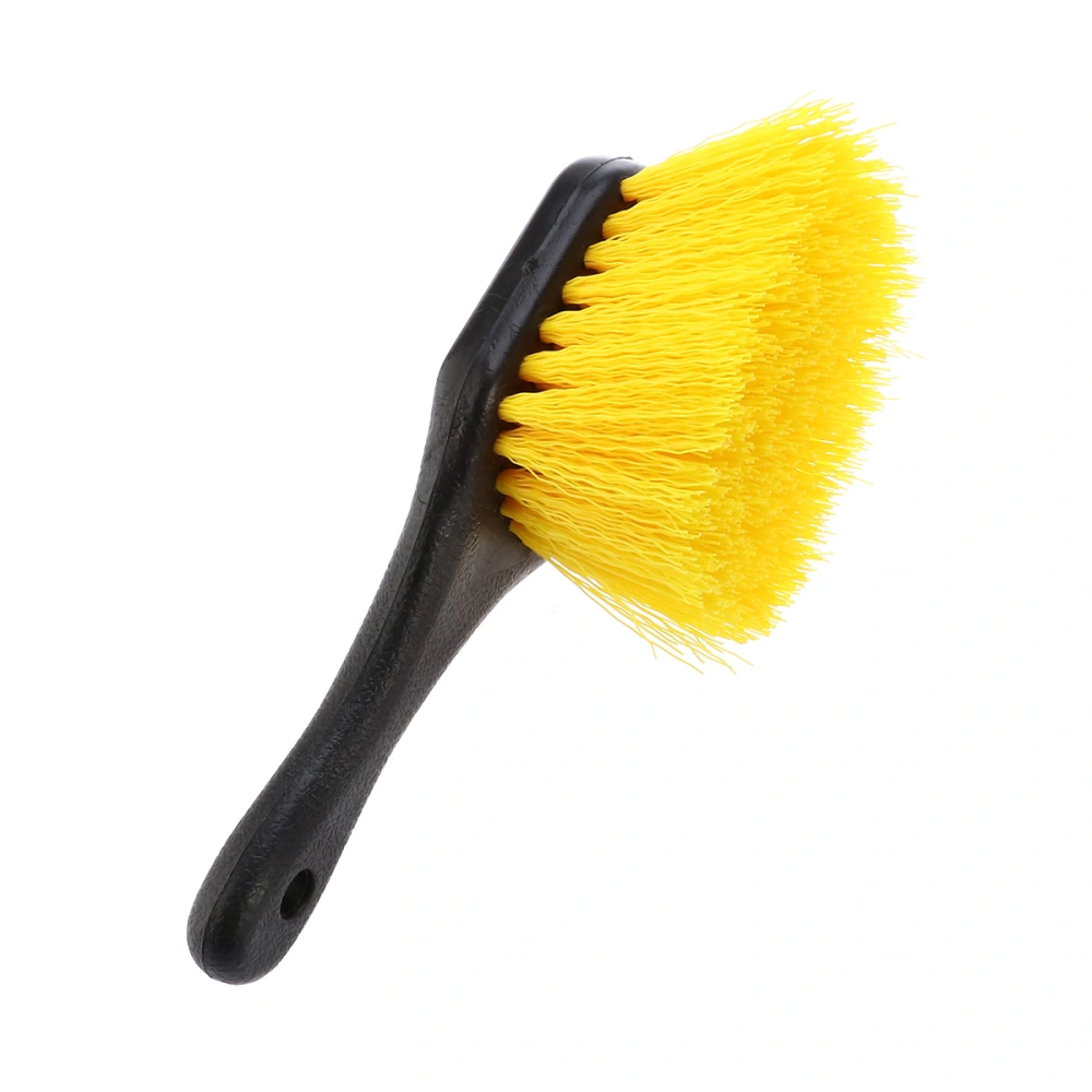 Short Handled Wheel Tire Cleaning Brush for Car Auto Wheel Clean (Yellow)