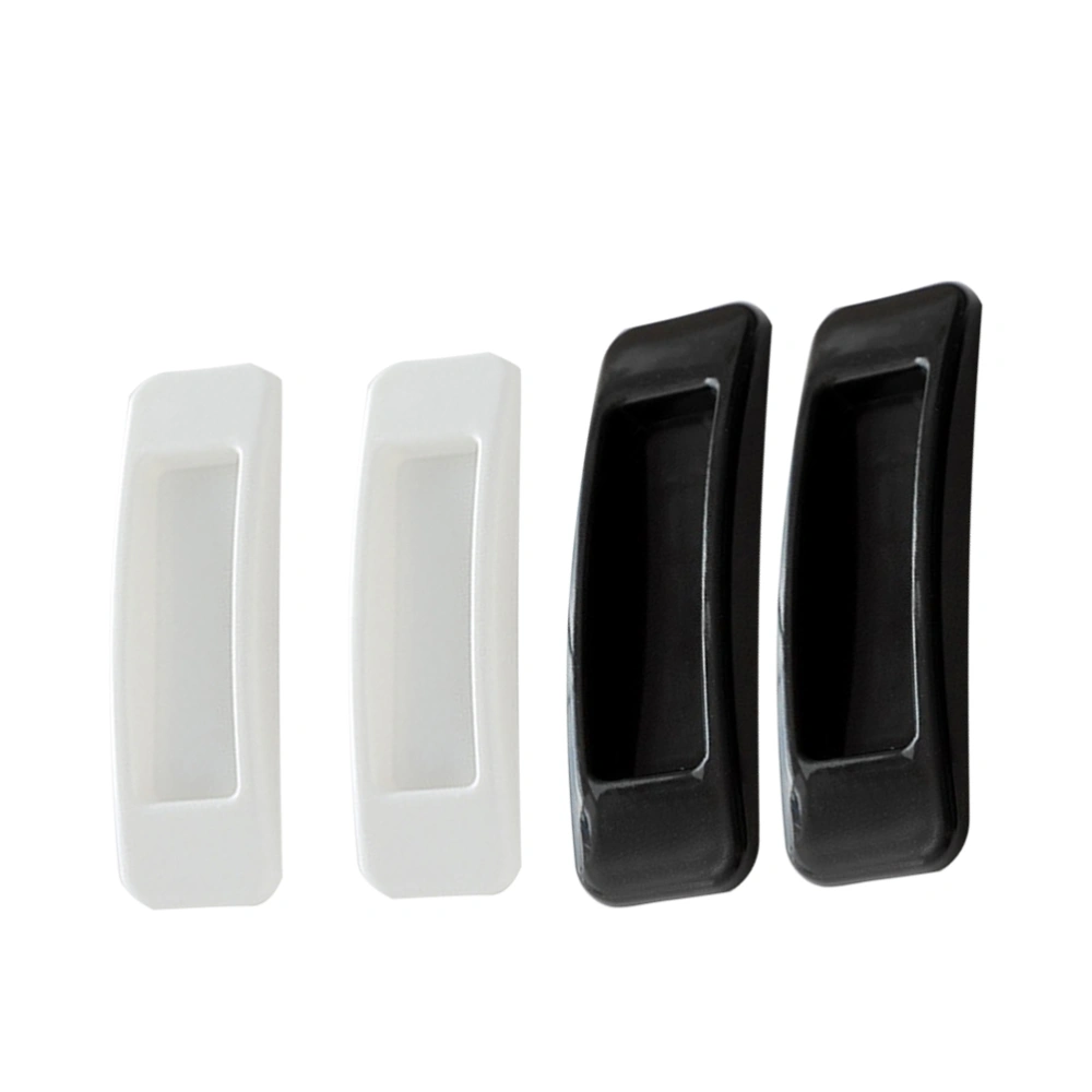 4PCS Rectangular Adhesive Auxiliary Door Window Handle Multi-purpose Refrigerator Cabinet Handle Drawer Handle Sliding Door Handle (2 White + 2 Black)