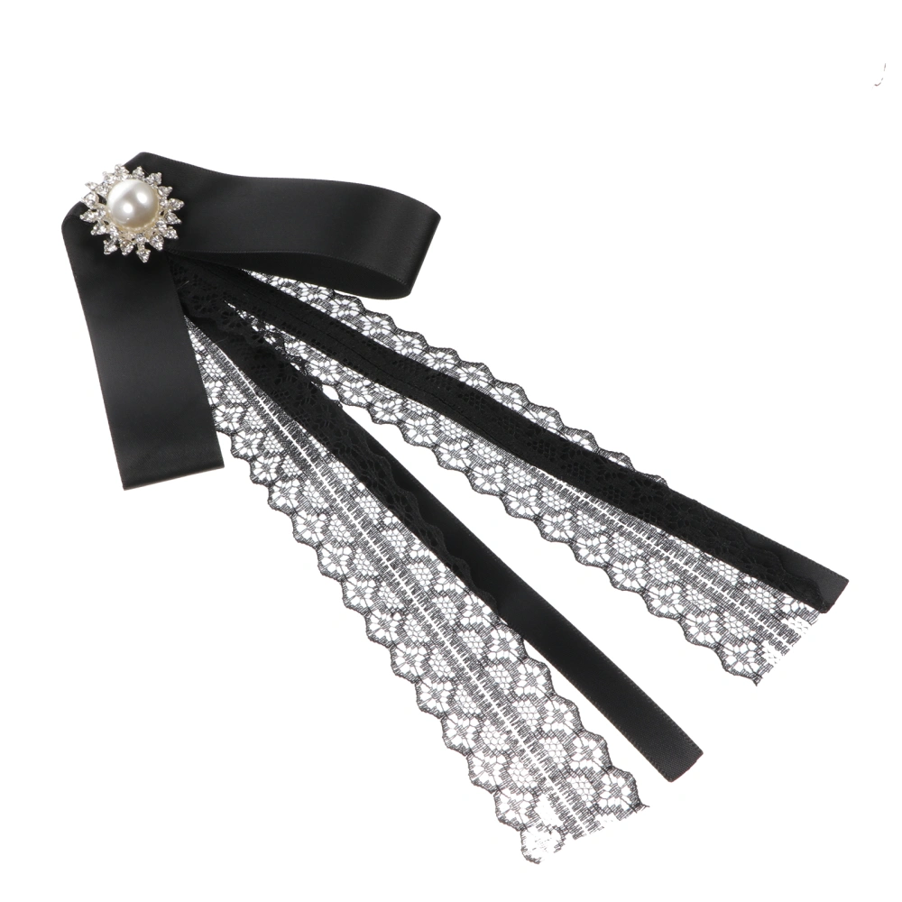 Black Pre-Tied Bow Tie Elegant Collar Pin Ribbon Bowtie Clothes Accessory (03)