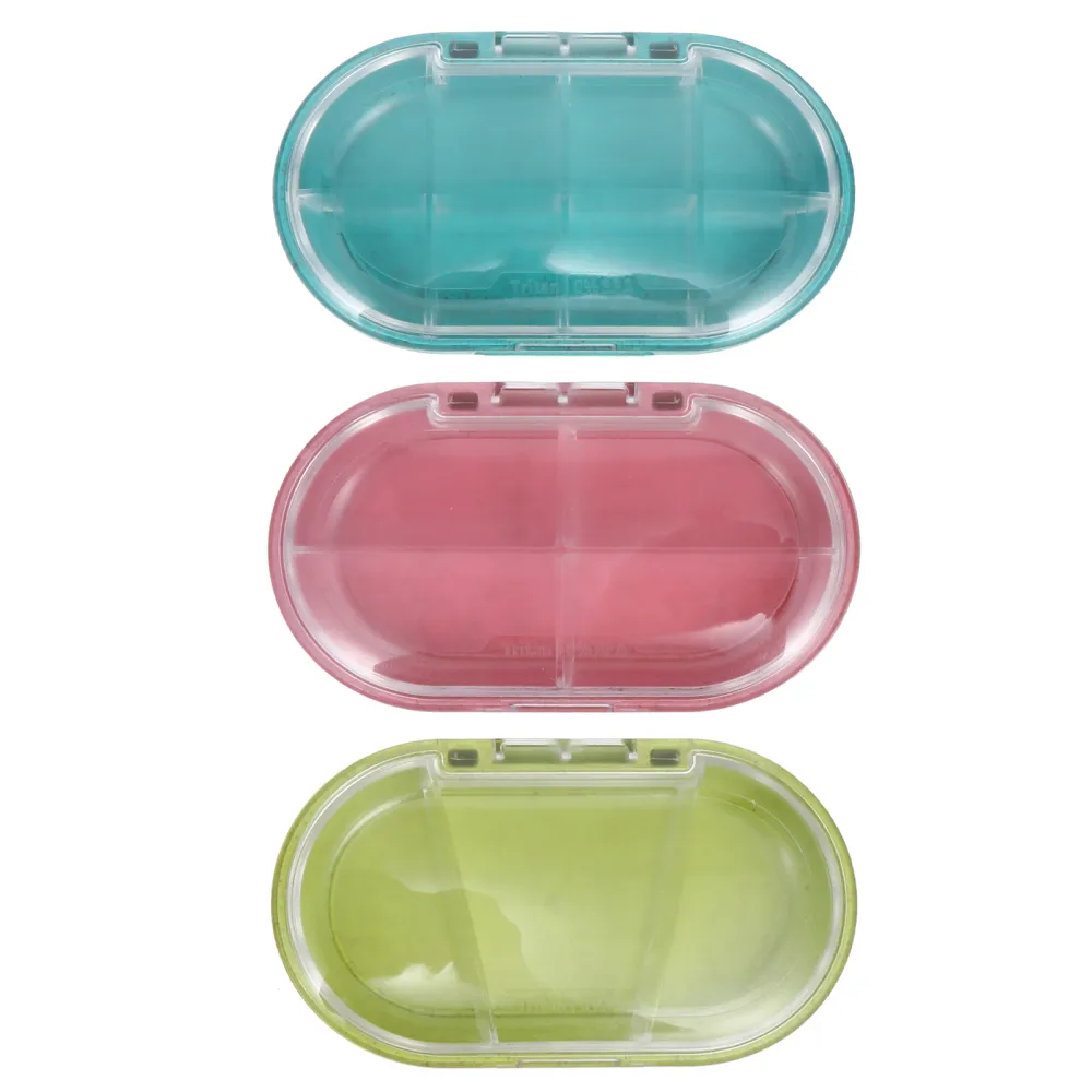 3Pcs Practical Pill Boxes Portable Traveling Medicine Boxes (Assorted Color)