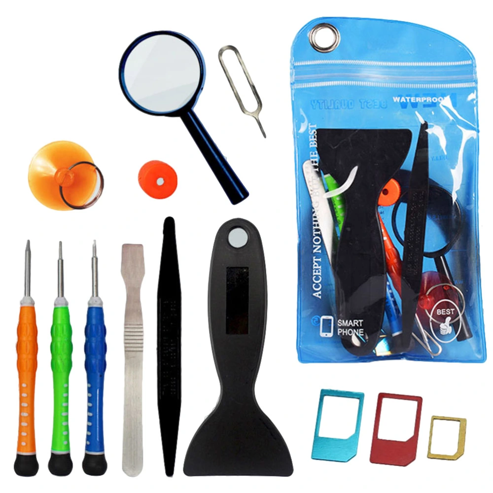 13 in 1 Multipurpose Repair Tool Set Phone Disassemble Tools Screwdriver Suction Cup Crowbar Compatible for iPhone