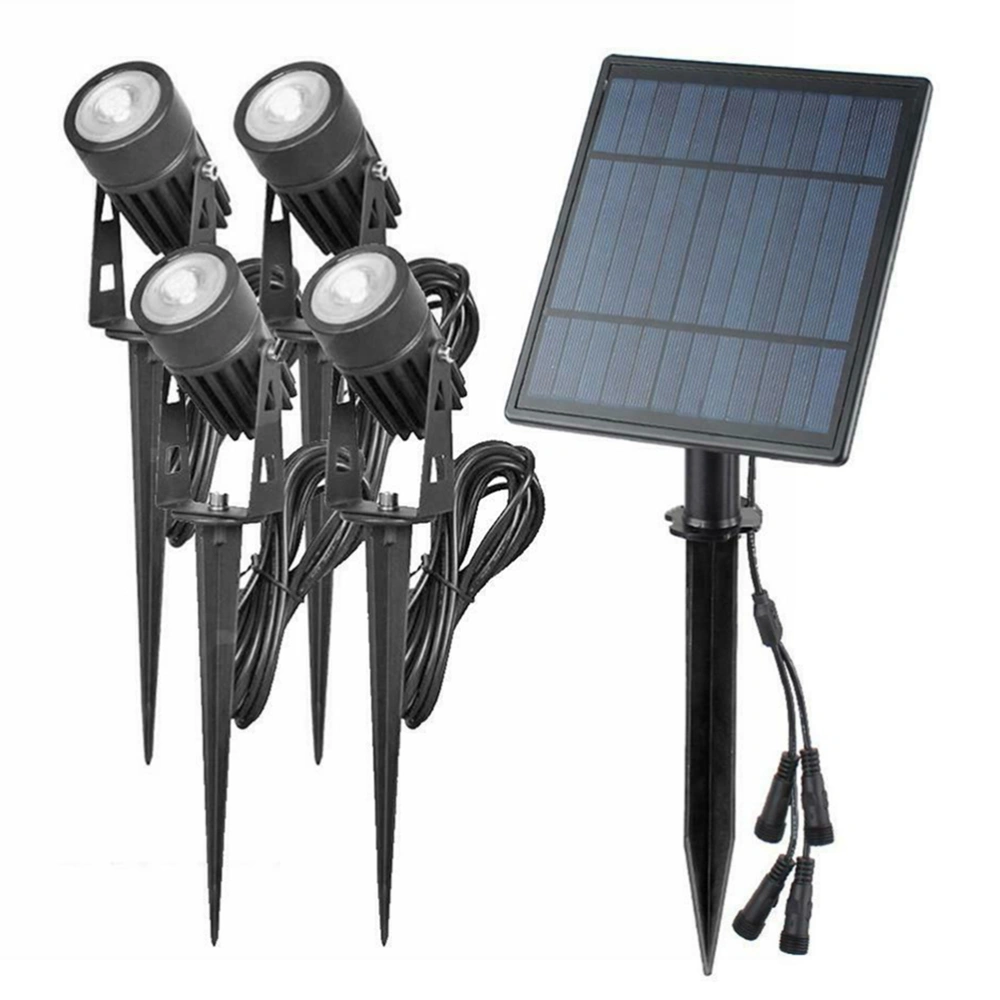 1 Set Solar Lawn Lamp Waterproof LED Lighting Tool Ground Plug Light Landscape Light for Outside Outdoor (6W, 3000K, Warm Light)