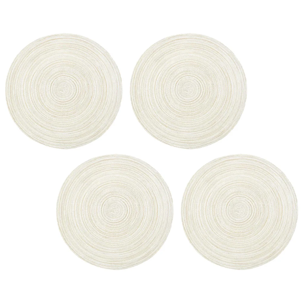 4pcs Japanese Tableware Placemat Round Insulated Desktop Mat Cotton Yarn Placemat