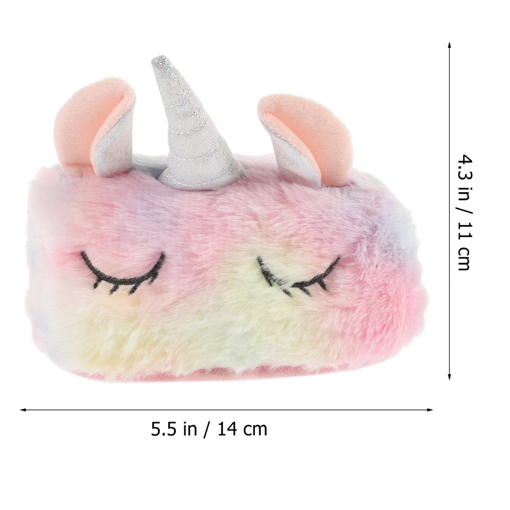 Unicorn Tissue Box Plush Tissue Storage Holder for Home Hotel Restaurant (Small Square Pattern)