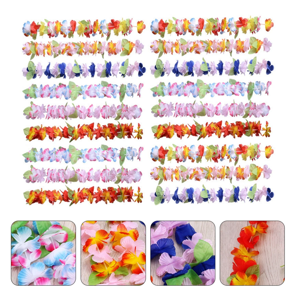 18Pcs Party Hawaiian Leis Decorative Hawaiian Garlands Holiday Hawaiian Garland Decors