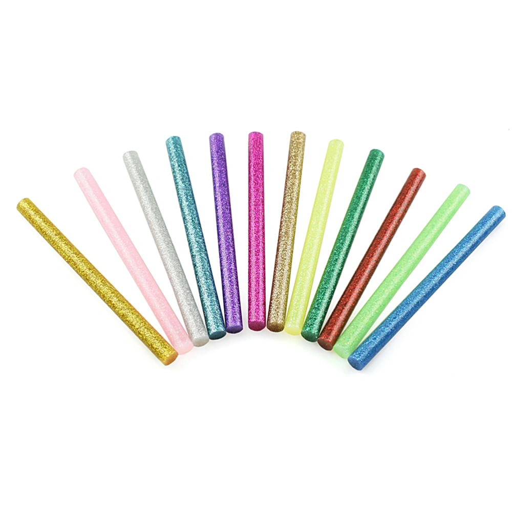 60pcs DIY Glitter Hot Glue Sticks Mini Hot Melt Adhesive Sticks for Art Craft 12 Color