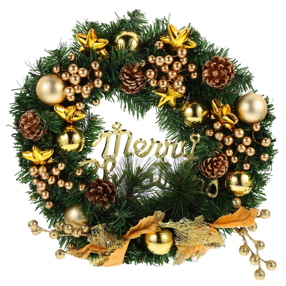 1 Set Beautiful Xmas Wreath Luminous Wreath Scene Decor Christmas Garland