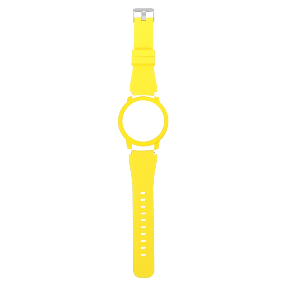 Silicone Wristband Replacement Protective Smart Watch Band Strap Compatible for 2 (Yellow)