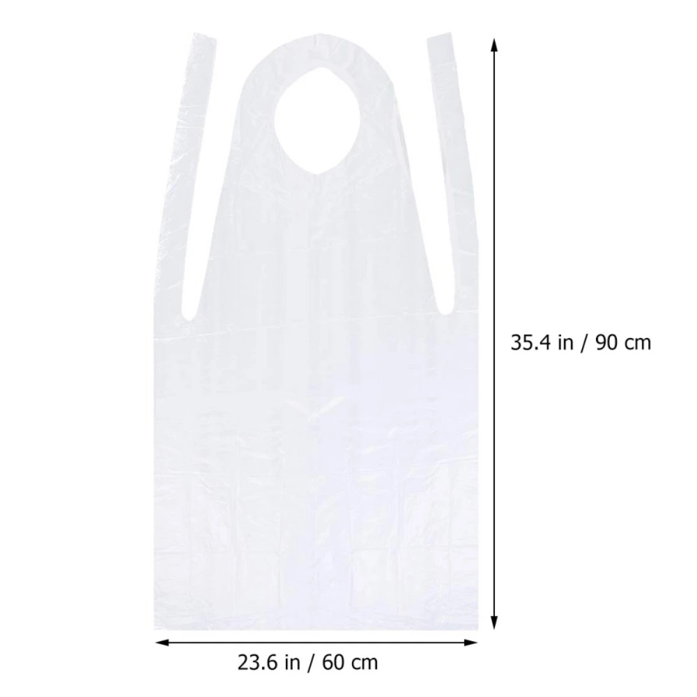 200PCS Unisex Disposable Aprons Waterproof Oil Proof Antifouling PE Plastic Apron For Cooking Painting or Any Other Messy Activities