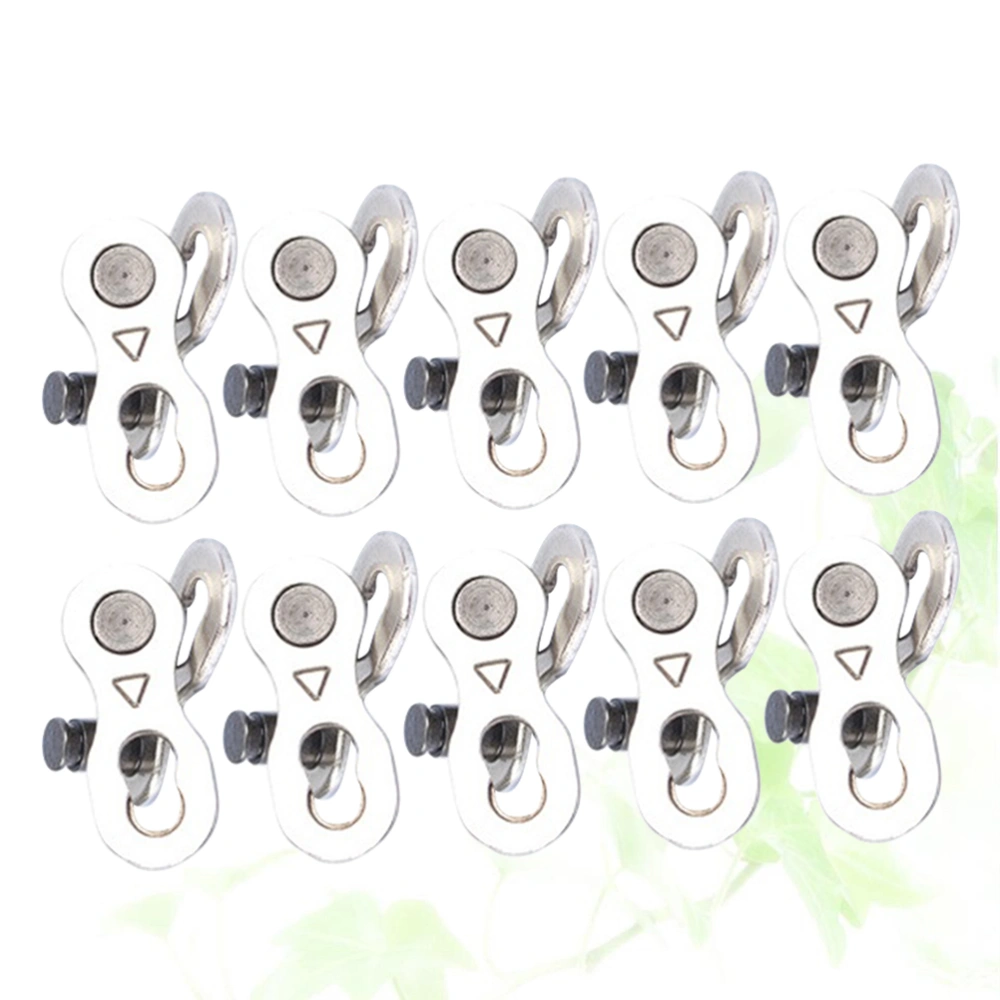 10 Pair Buckle Chain 8 Quick Link Bike Chain for Bike Silver