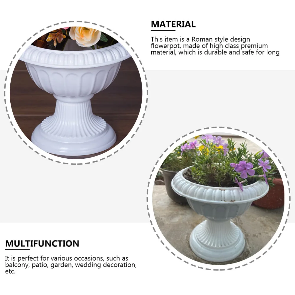 4pcs Wedding Flower Container European Style Plastic Planter Roman Flowerpot