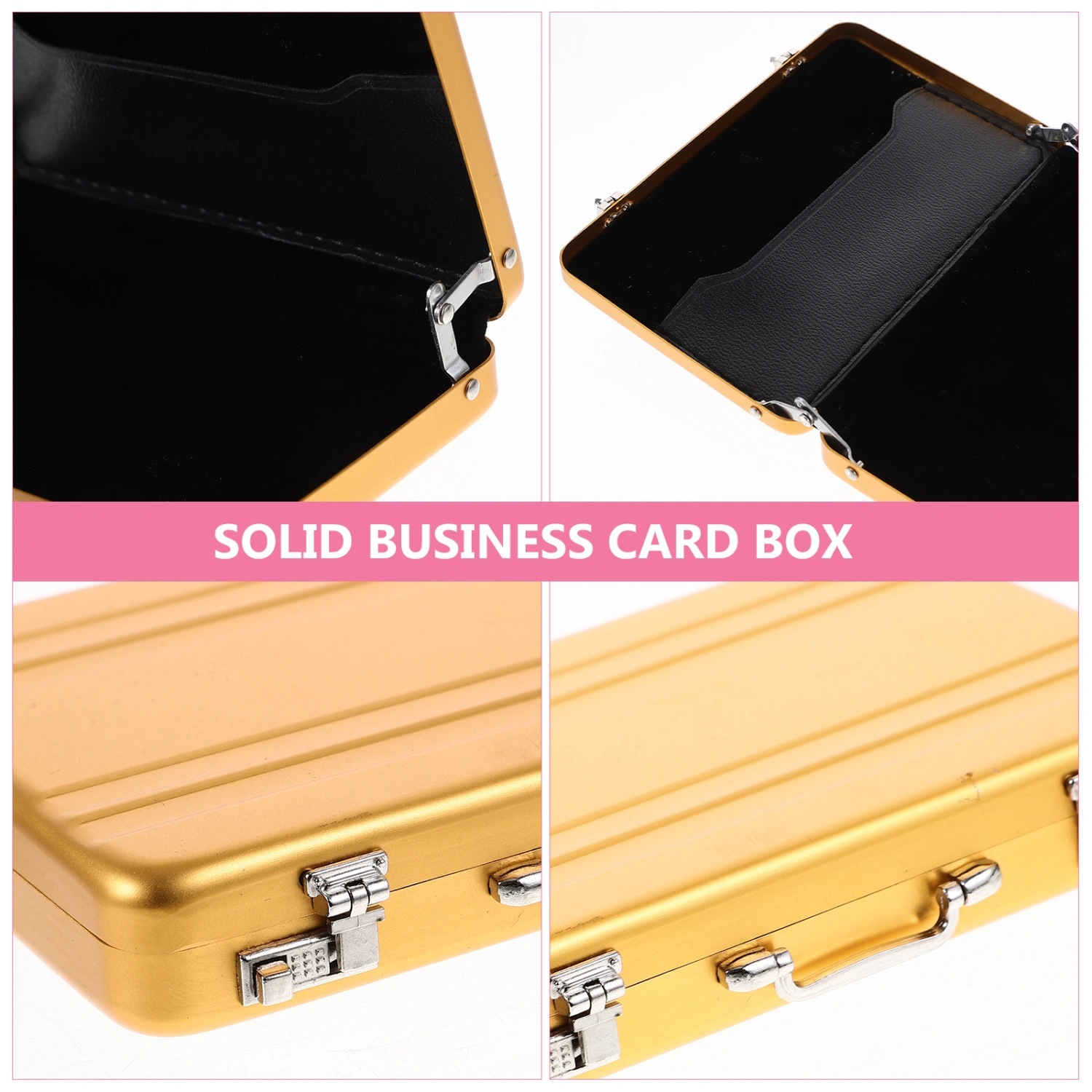 Mini Briefcase Metal Card Case Index Card Container Flash Card Organizer Business Holder Case