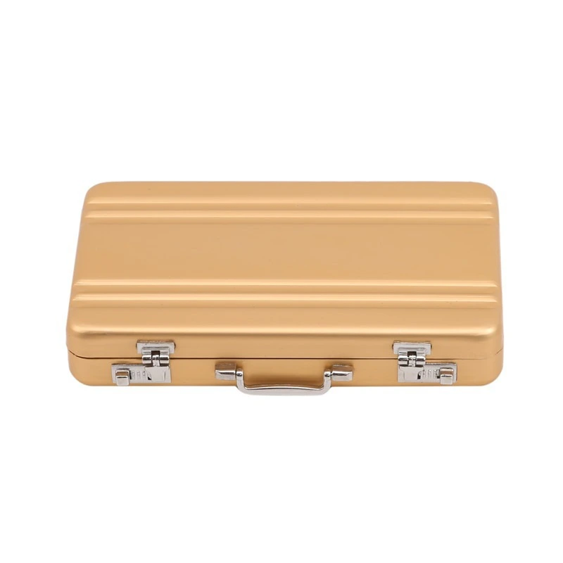 Mini Briefcase Metal Card Case Index Card Container Flash Card Organizer Business Holder Case